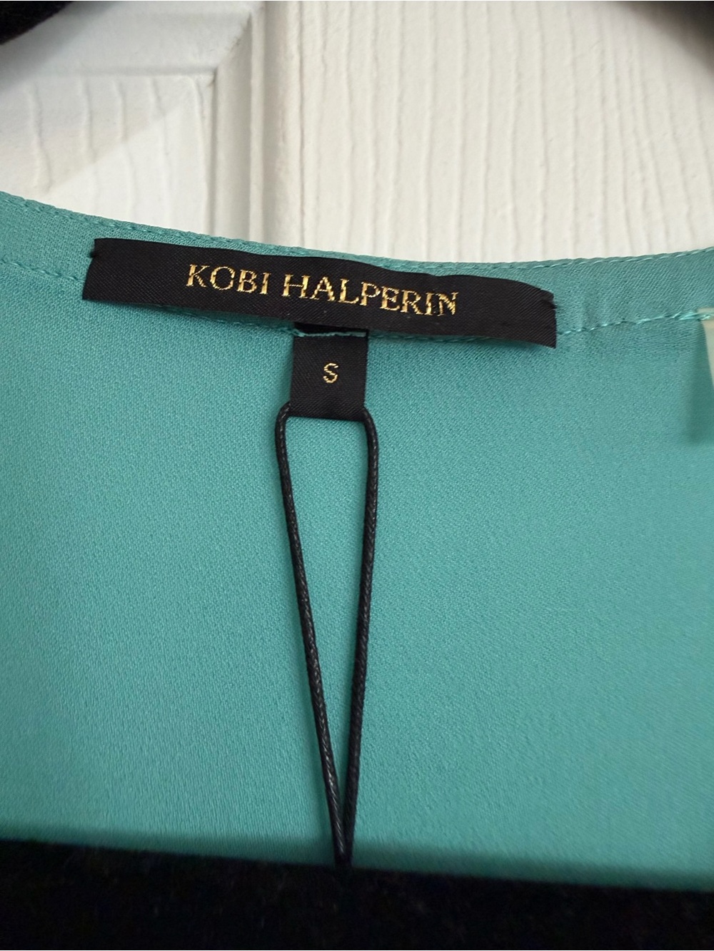 Kobi Halperin Teal Tassel Tie Blouse - Picture 2 of 4